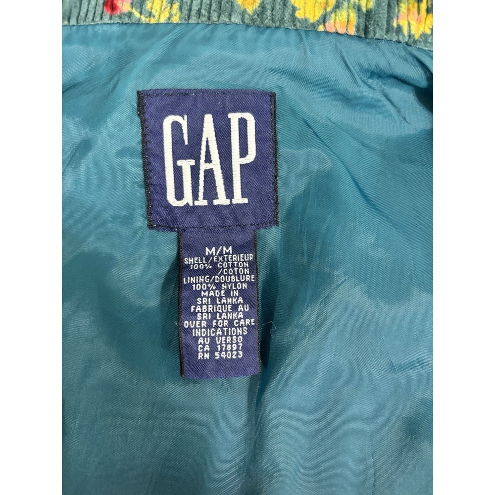 Vintage Gap Womens Floral Corduroy Vest M Cottage Victorian Twee Academia Button - Picture 2 of 8